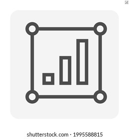 Land Value Vector Icon. Consist Of  Land Plot, Vacant Area, Growth Graph Of Rate Market Price For Investment, Profit, Wealth, Income. Also For Business I.e. Owned, Sale, Development, Buy. 48x48 Pixel.