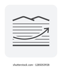 Land values vector icon. Consist of empty area, growth graph or value investing. For land investment concept, profit, wealth, value, income.
Also for business i.e. owned, sale, development, buy.