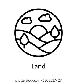 Land vector    outline Icon Design illustration. Agriculture  Symbol on White background EPS 10 File