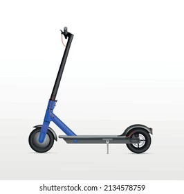 Land vehicle. Active electric scooter on white background. Vector illustration