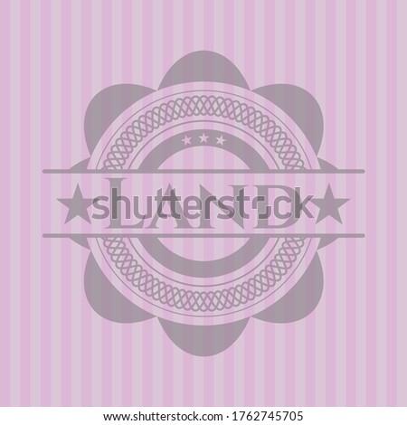 Land vintage pink emblem. Vector Illustration. 