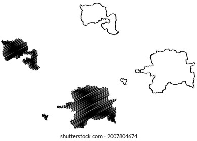 Landau city (Federal Republic of Germany, State of Rhineland-Palatinate, Urban district) map vector illustration, scribble sketch Landau in der Pfalz map