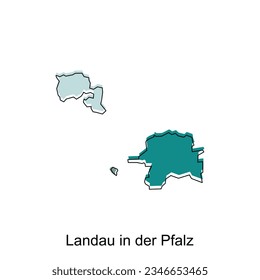 Landau In Der Pfalz world map vector design template, graphic style isolated on white background, suitable for your company