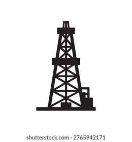 Land-based structure used to drill into the earth for oil extraction.