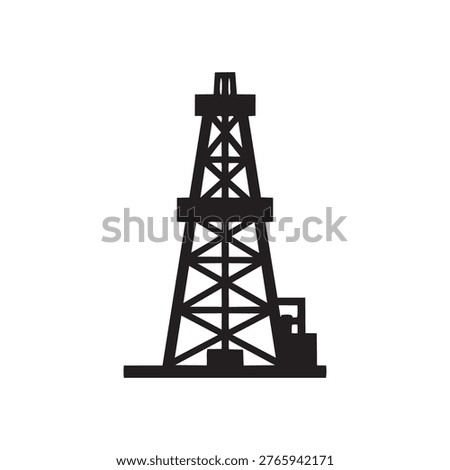 Land-based structure used to drill into the earth for oil extraction.