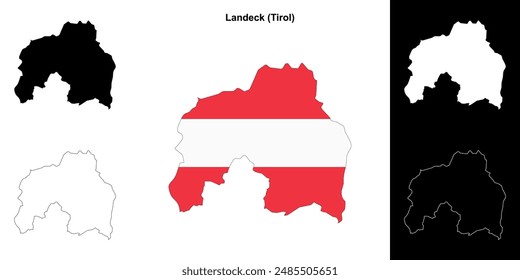 Conjunto de mapa de esquema en blanco de Landeck