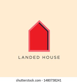 Landed Home Real Estate Property Logo Illustration