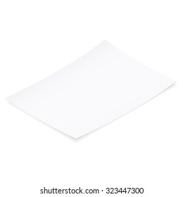 Landed a piece of paper isometric icon vector graphic illustration
