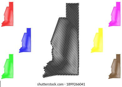 Lander County, Nevada (U.S. county, United States of America, USA, U.S., US) map vector illustration, scribble sketch Lander map