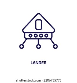 Verleumdersymbol aus der Astronomie-Kollektion. Dünne lineare Schleife, Raum, Satellitensymbol einzeln auf weißem Hintergrund. Zeilensymbol, Symbol für Web und Mobilfunk