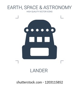 lander icon. high quality filled lander icon on white background. from earth space astronomy collection flat trendy vector lander symbol. use for web and mobile
