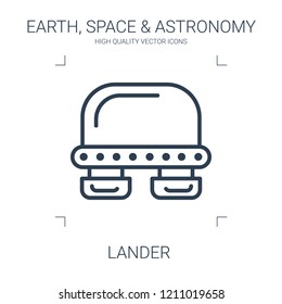 lander icon. high quality line lander icon on white background. from earth space astronomy collection flat trendy vector lander symbol. use for web and mobile