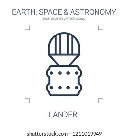 lander icon. high quality line lander icon on white background. from earth space astronomy collection flat trendy vector lander symbol. use for web and mobile