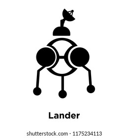 Lander icon vector isolated on white background, logo concept of Lander sign on transparent background, filled black symbol