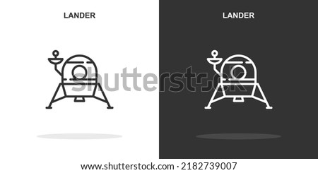 lander line icon. Simple outline style.lander linear sign. Vector illustration isolated on white background. Editable stroke EPS 10