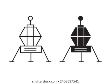 Colección o conjunto de iconos del contorno del delineador. Arte de línea vectorial Lander Thin