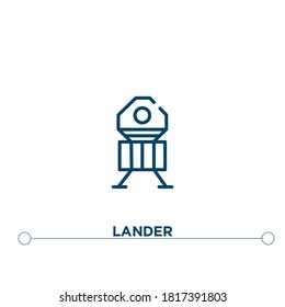 lander outline vector icon. simple element illustration. lander outline icon from editable astronomy concept. can be used for web and mobile
