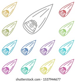 Lander, space multi color icon. Simple thin line, outline vector of space icons for ui and ux, website or mobile application