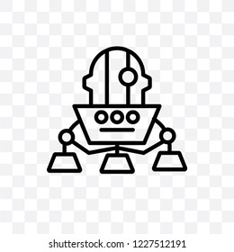 Lander vector linear icon isolated on transparent background, Lander transparency concept can be used for web and mobile