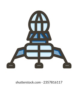 Lander Vector Thick Line Filled Colors Icon For Personal And Commercial Use.
