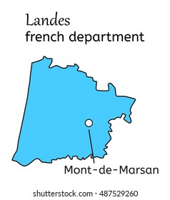 Landes french department map