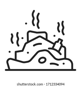 Landfill Black Line Icon. Nature Pollution. Outline Pictogram For Web Page, Mobile App, Promo.