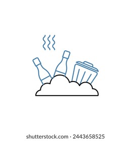 landfill concept line icon. Simple element illustration. landfill concept outline symbol design.