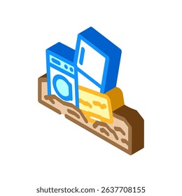 landfill electronic e waste pollution isometric icon vector. landfill electronic e waste pollution sign. isolated symbol illustration