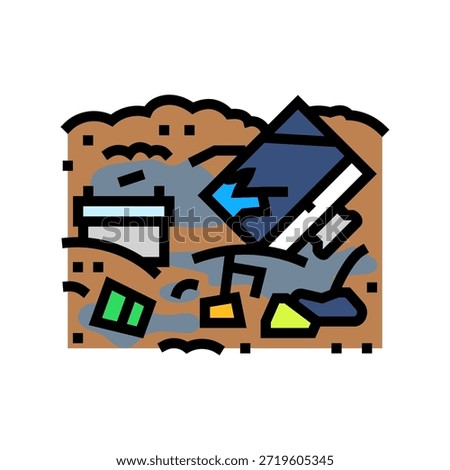 landfill electronic e waste pollution color icon vector. landfill electronic e waste pollution sign. isolated symbol illustration