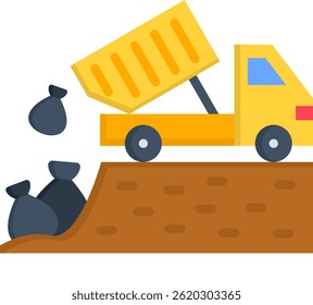 Landfill Icon Flat Vector Illustration