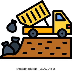Landfill Icon Lineal Color Vector Illustration