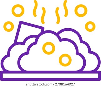 Landfill Line Two Color Vector Icon Design