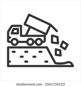 Landfill Outline Icon Vector Illustration