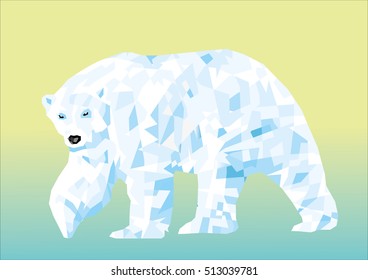 landfill polar bear in the background. Vector