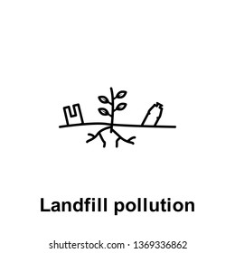 Landfill pollution, bottle icon. Element of pollution problems icon. Thin line icon for website design and development, app development. Premium icon