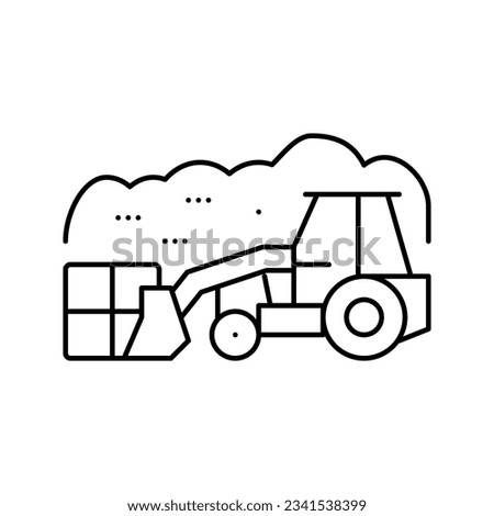 landfill tractor line icon vector. landfill tractor sign. isolated contour symbol black illustration