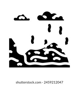 landfill waste sorting glyph icon vector. landfill waste sorting sign. isolated symbol illustration