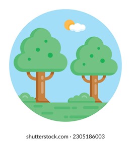 Landform, flaches, abgerundetes Symbol für die Premium-Nutzung 