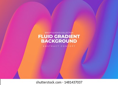 Landing abstract background concept fluid dynamic vivid bright gradient color. geometric graphic icon element decoration design template.