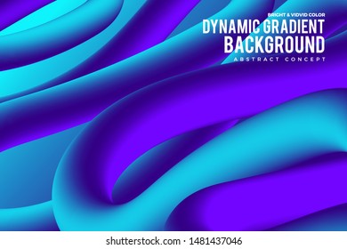 Landing abstract background concept fluid dynamic vivid bright gradient color. geometric graphic icon element decoration design template.