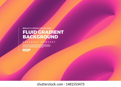 Landing abstract background concept fluid dynamic vivid bright gradient color. geometric graphic icon element decoration design template.
