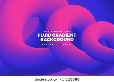 Landing abstract background concept fluid dynamic vivid bright gradient color. geometric graphic icon element decoration design template.