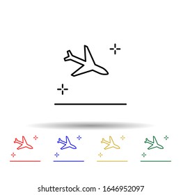 Landing, airplane, airport multi color style icon. Simple thin line, outline vector of Airport icons for ui and ux, website or mobile application