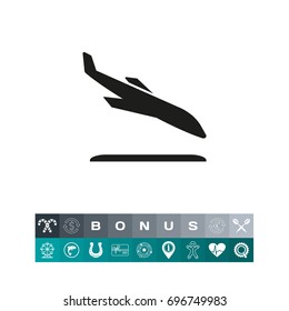 Landing airplane icon