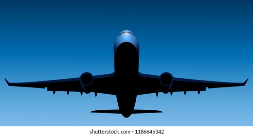 landing airplane vector