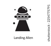 Landing Alien Vector Solid Icon Design illustration. Space Symbol on White background EPS 10 File