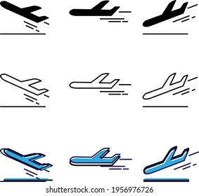 icono de llegada de aterrizaje, vector