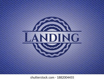 Landung mit Denim Textur. Vektorgrafik. Detaillierte Angaben. 
