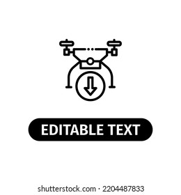 landing drone icon with editable stroke