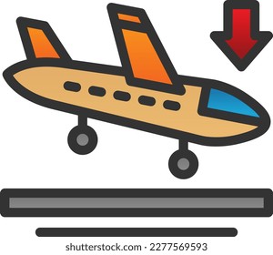 Landing Filled Gradient Vector Icon Design